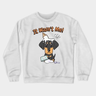 Funny dachshund got caught stealing ice cream Crewneck Sweatshirt